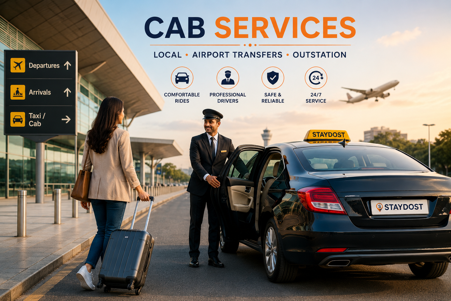StayDost cab services including airport transfers local rides and outstation travel